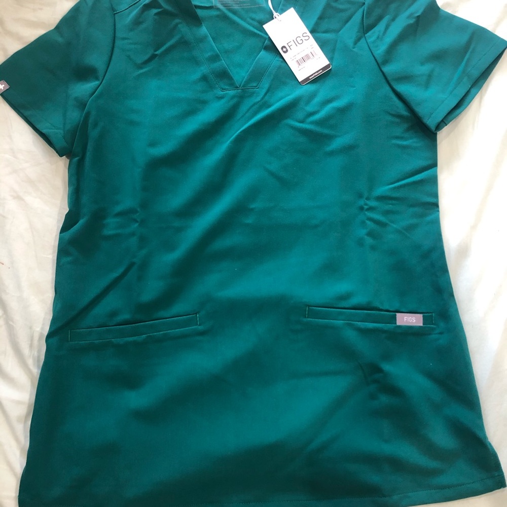 Figs Casma Three-Pocket Scrub Top, worn once